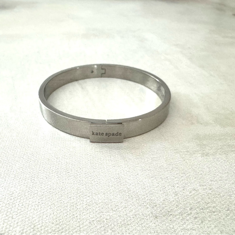 Kate Spade Silver Minimalist Jewelry Bangle, Dream Big Etched Inside